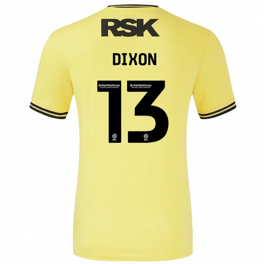 Mujer Fútbol Camiseta Kaheim Dixon #13 Amarillo Negro 2ª Equipación 2024/25