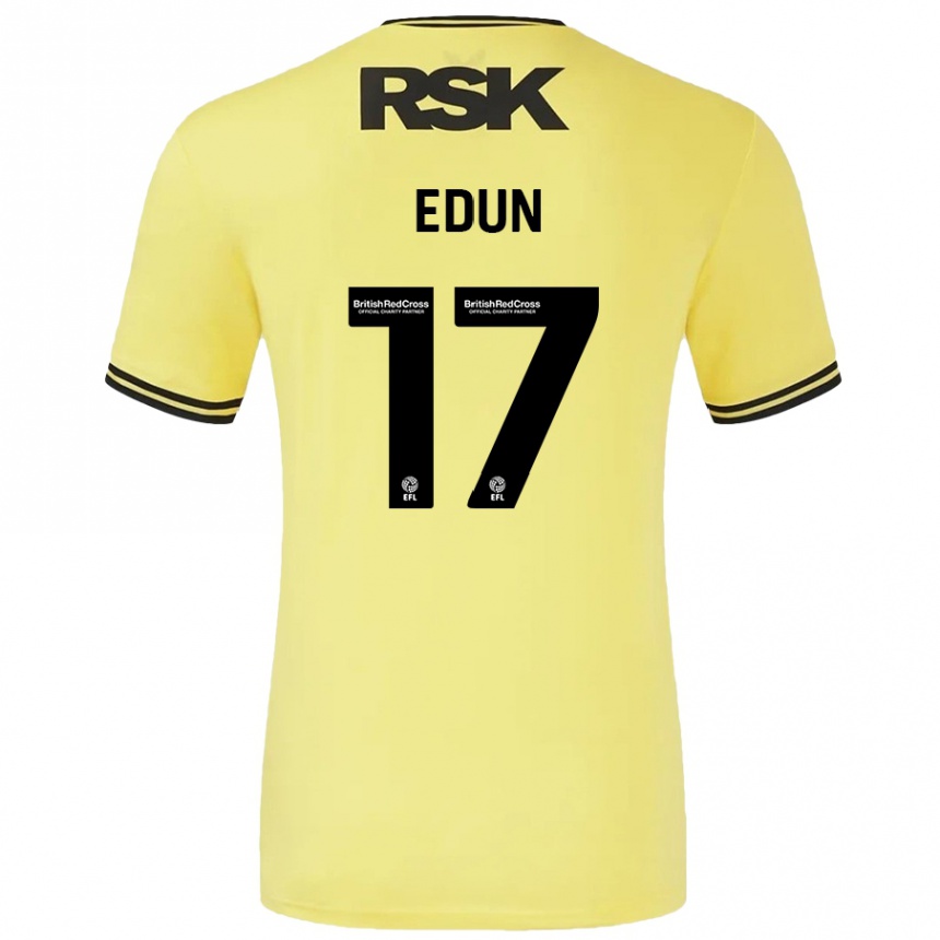 Mujer Fútbol Camiseta Tayo Edun #17 Amarillo Negro 2ª Equipación 2024/25