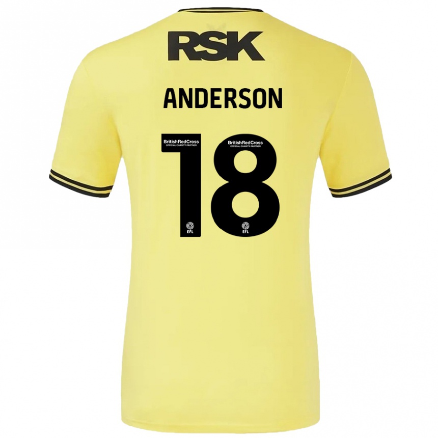 Mujer Fútbol Camiseta Karoy Anderson #18 Amarillo Negro 2ª Equipación 2024/25