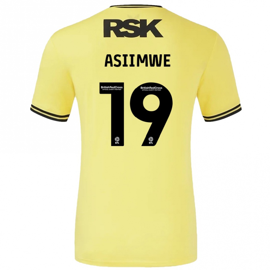 Mujer Fútbol Camiseta Nathan Asiimwe #19 Amarillo Negro 2ª Equipación 2024/25