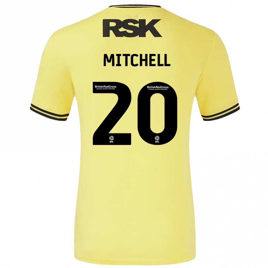 Mujer Fútbol Camiseta Zach Mitchell #20 Amarillo Negro 2ª Equipación 2024/25