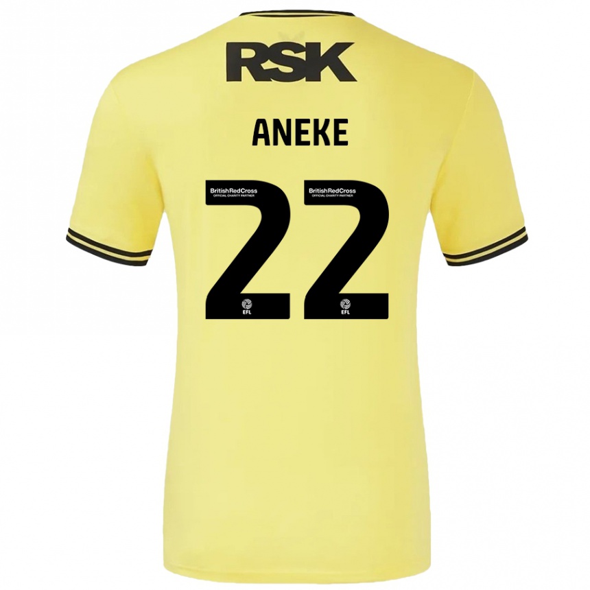 Mujer Fútbol Camiseta Chuks Aneke #22 Amarillo Negro 2ª Equipación 2024/25