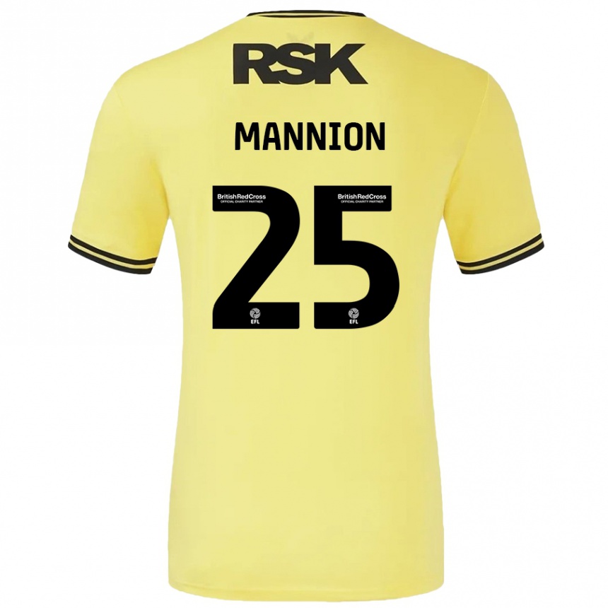 Mujer Fútbol Camiseta Will Mannion #25 Amarillo Negro 2ª Equipación 2024/25