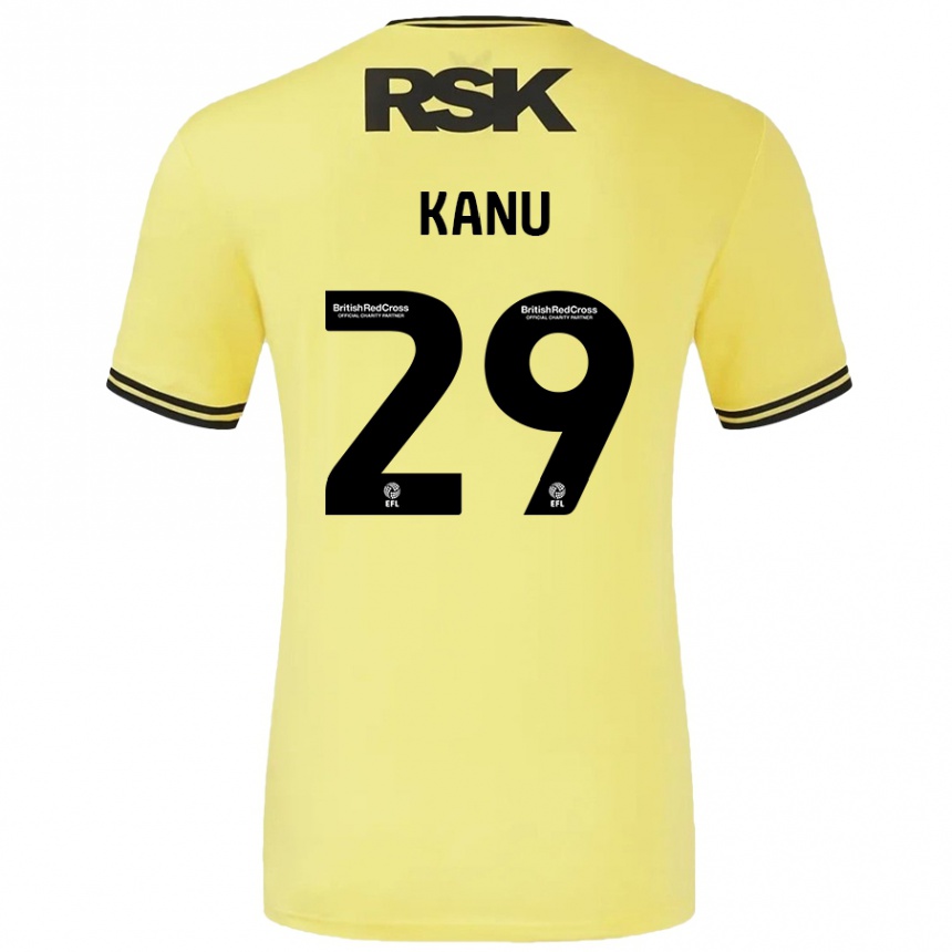 Mujer Fútbol Camiseta Daniel Kanu #29 Amarillo Negro 2ª Equipación 2024/25