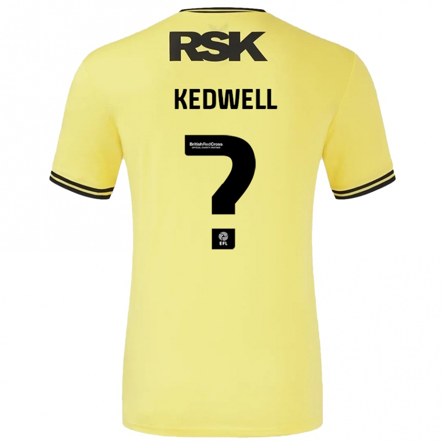 Mujer Fútbol Camiseta Harvey Kedwell #0 Amarillo Negro 2ª Equipación 2024/25