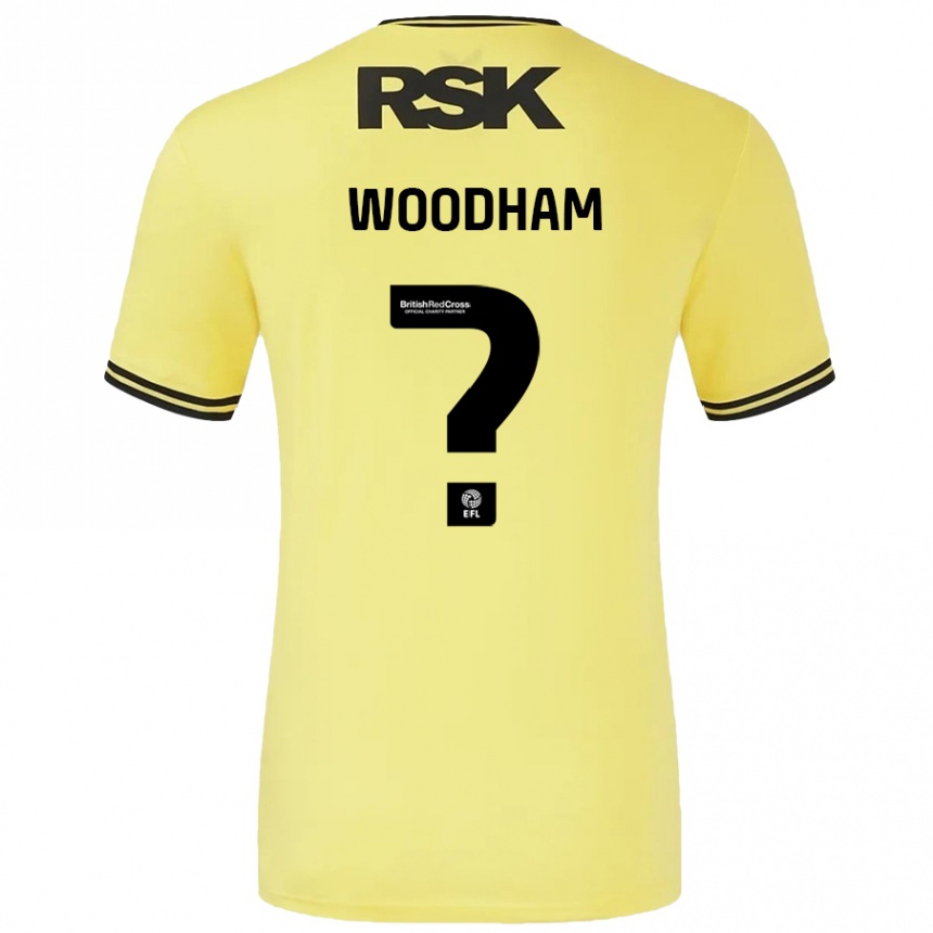 Mujer Fútbol Camiseta Finley Woodham #0 Amarillo Negro 2ª Equipación 2024/25