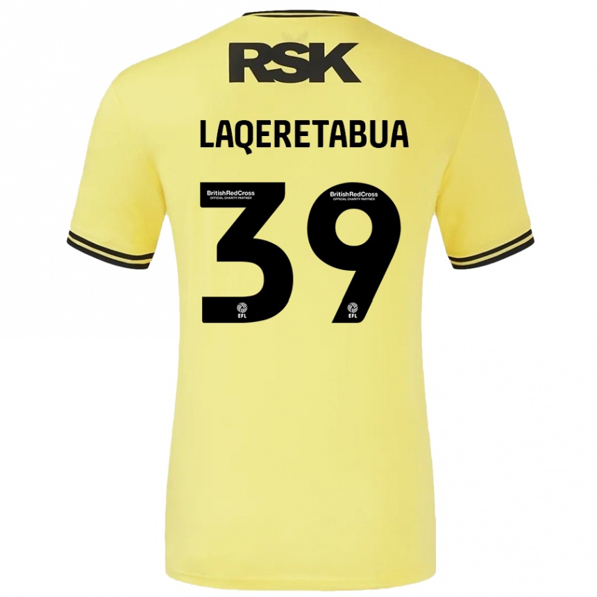 Mujer Fútbol Camiseta Josh Laqeretabua #39 Amarillo Negro 2ª Equipación 2024/25