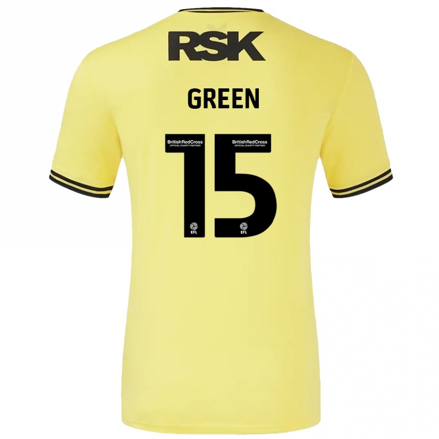 Mujer Fútbol Camiseta Kayleigh Green #15 Amarillo Negro 2ª Equipación 2024/25