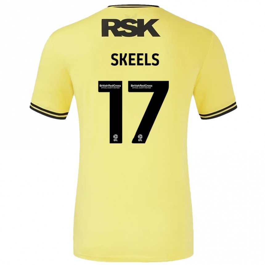 Mujer Fútbol Camiseta Kiera Skeels #17 Amarillo Negro 2ª Equipación 2024/25