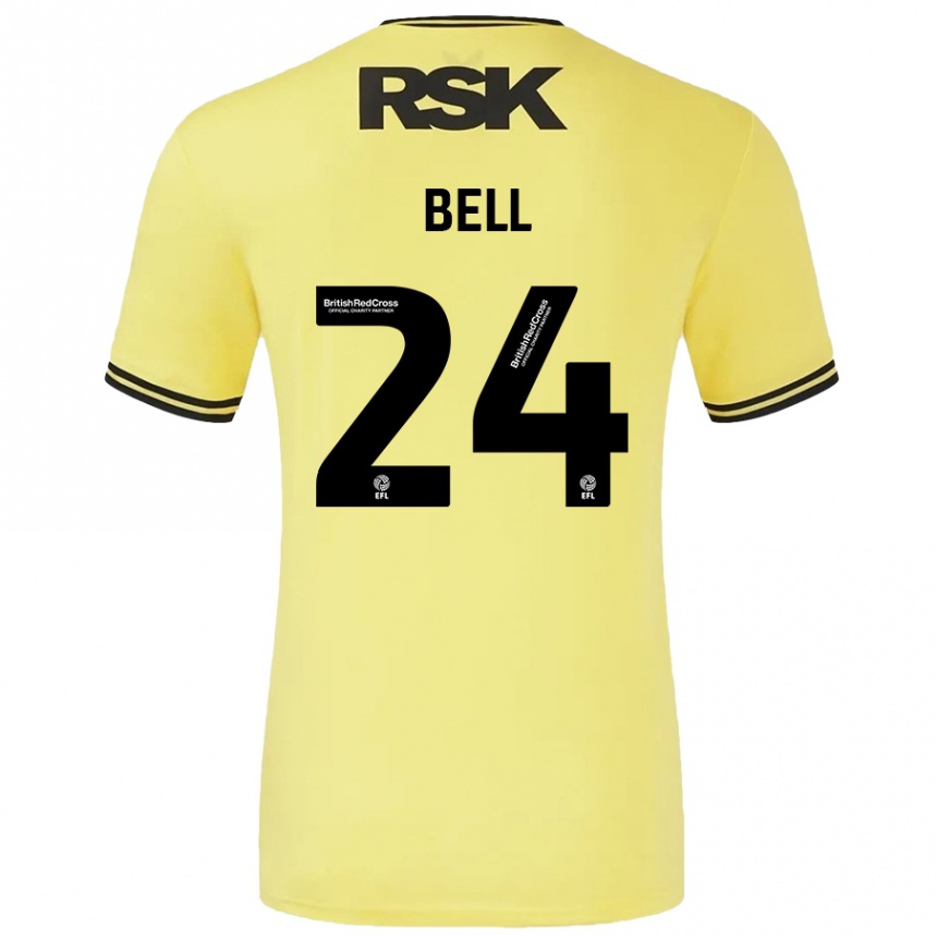 Mujer Fútbol Camiseta Taylor Bell #24 Amarillo Negro 2ª Equipación 2024/25