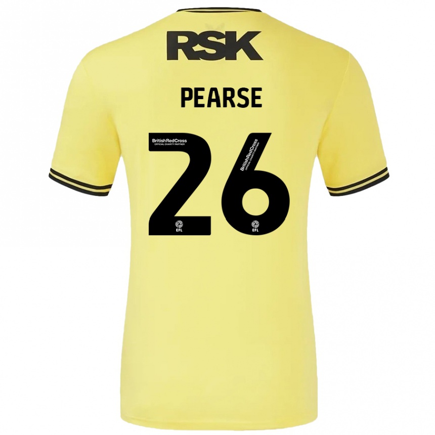 Mujer Fútbol Camiseta Gracie Pearse #26 Amarillo Negro 2ª Equipación 2024/25