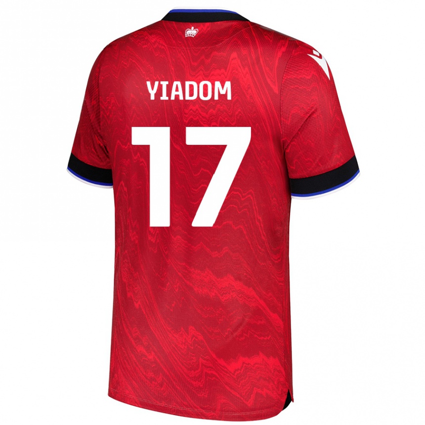 Mujer Fútbol Camiseta Andy Yiadom #17 Rojo Negro 2ª Equipación 2024/25