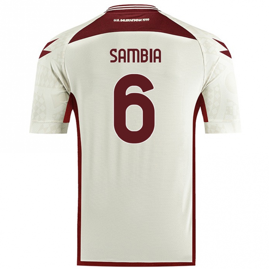 Mujer Fútbol Camiseta Junior Sambia #6 Color Crema 2ª Equipación 2024/25