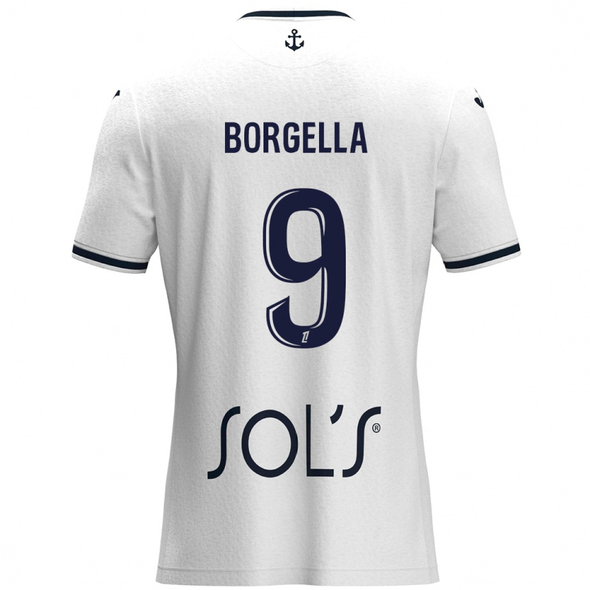 Mujer Fútbol Camiseta Roselord Borgella #9 Blanco Azul Oscuro 2ª Equipación 2024/25