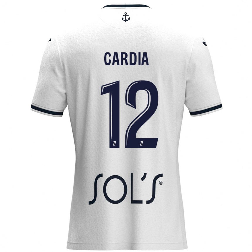 Mujer Fútbol Camiseta Mickaëla Cardia #12 Blanco Azul Oscuro 2ª Equipación 2024/25