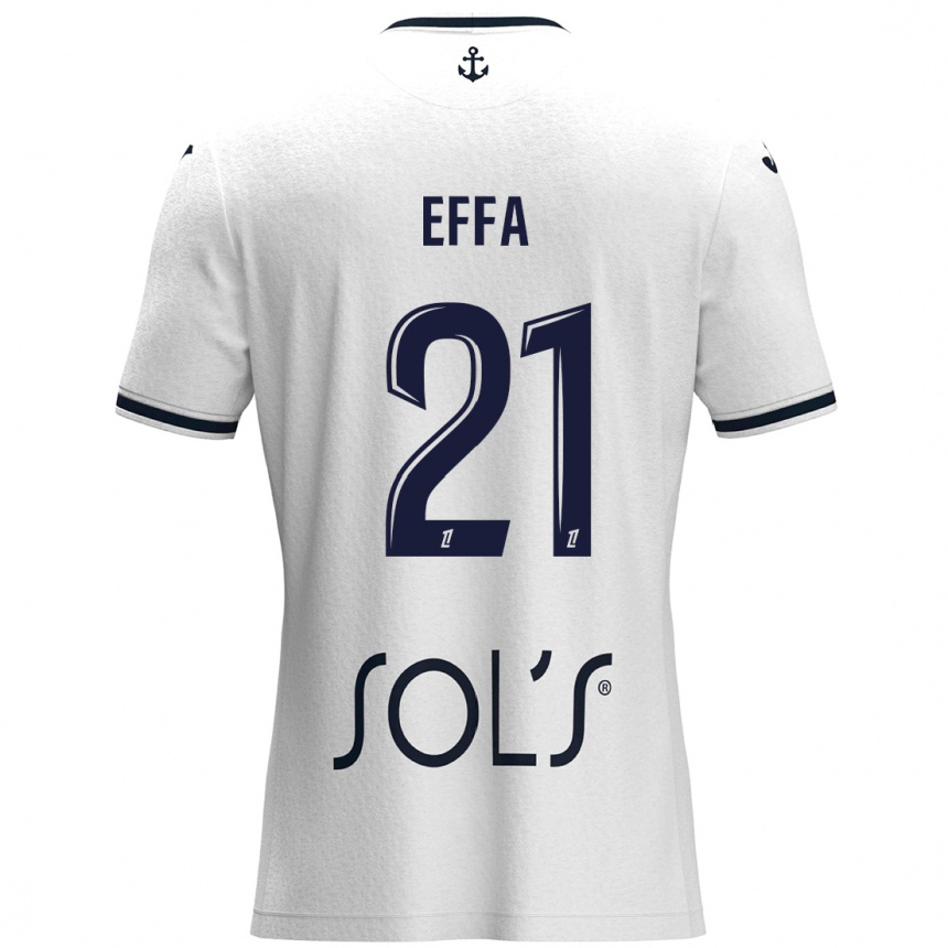 Mujer Fútbol Camiseta Chancelle Effa Effa #21 Blanco Azul Oscuro 2ª Equipación 2024/25