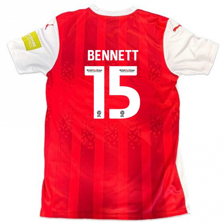 Niño Fútbol Camiseta Rhys Bennett #15 Rojo Blanco 1ª Equipación 2024/25