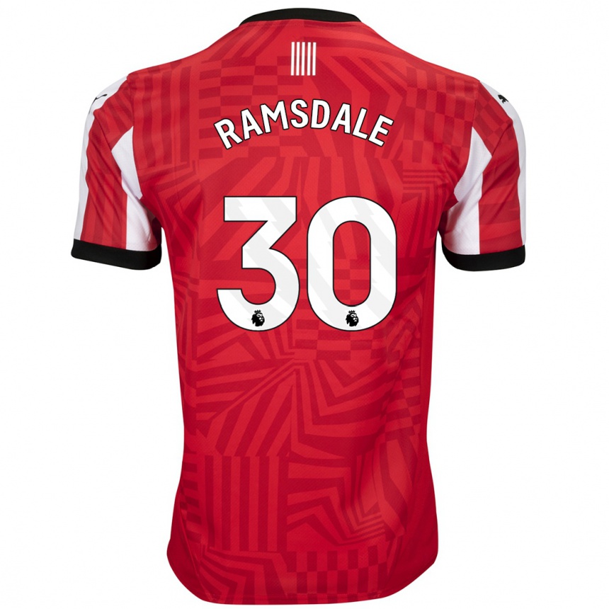 Niño Fútbol Camiseta Aaron Ramsdale #30 Rojo Blanco 1ª Equipación 2024/25