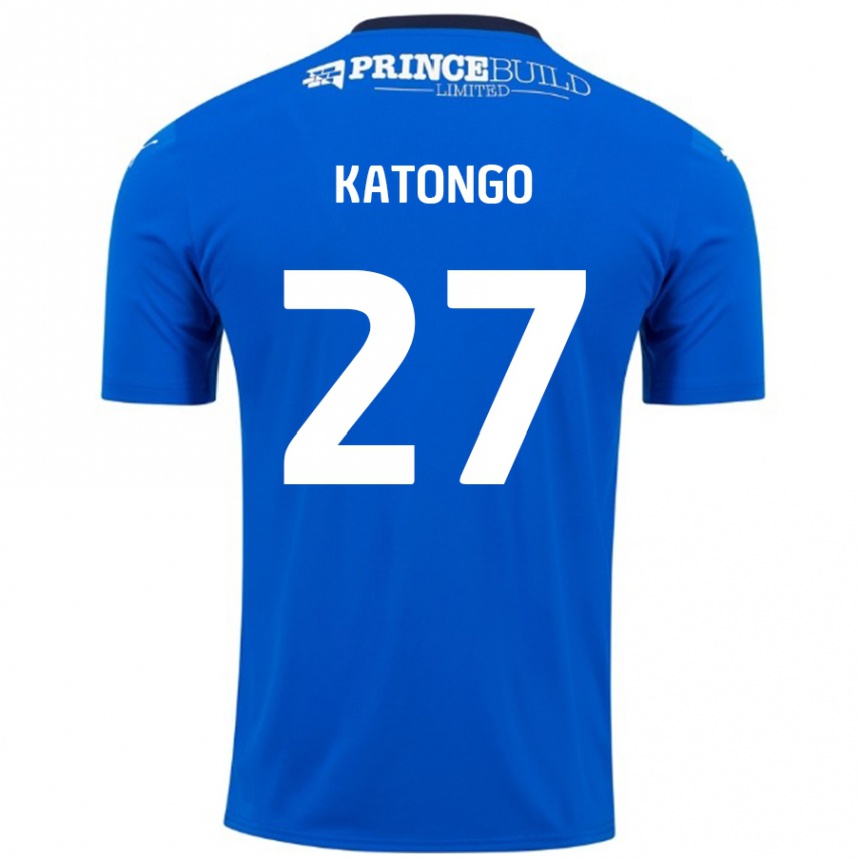 Niño Fútbol Camiseta Jadel Katongo #27 Azul Blanco 1ª Equipación 2024/25