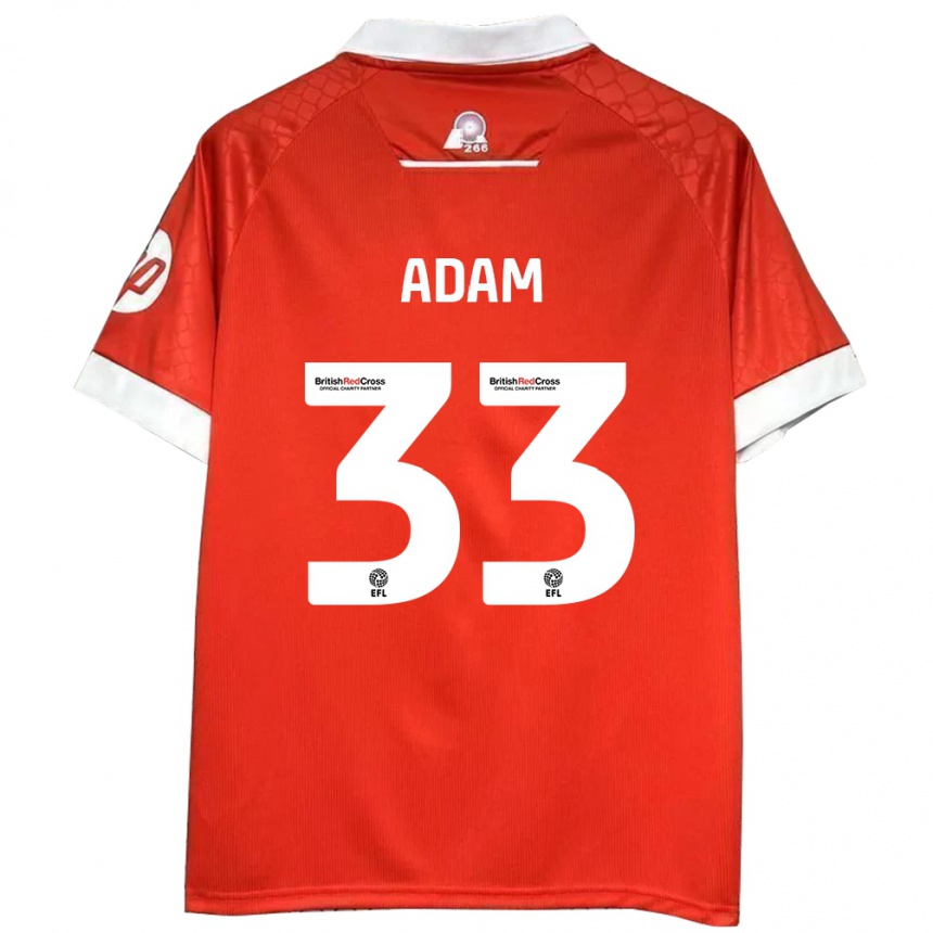 Niño Fútbol Camiseta Josh Adam #33 Rojo Blanco 1ª Equipación 2024/25