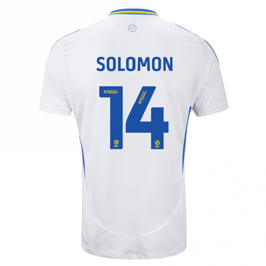 Niño Fútbol Camiseta Manor Solomon #14 Blanco Azul 1ª Equipación 2024/25