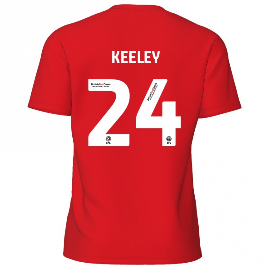 Niño Fútbol Camiseta Josh Keeley #24 Rojo 1ª Equipación 2024/25