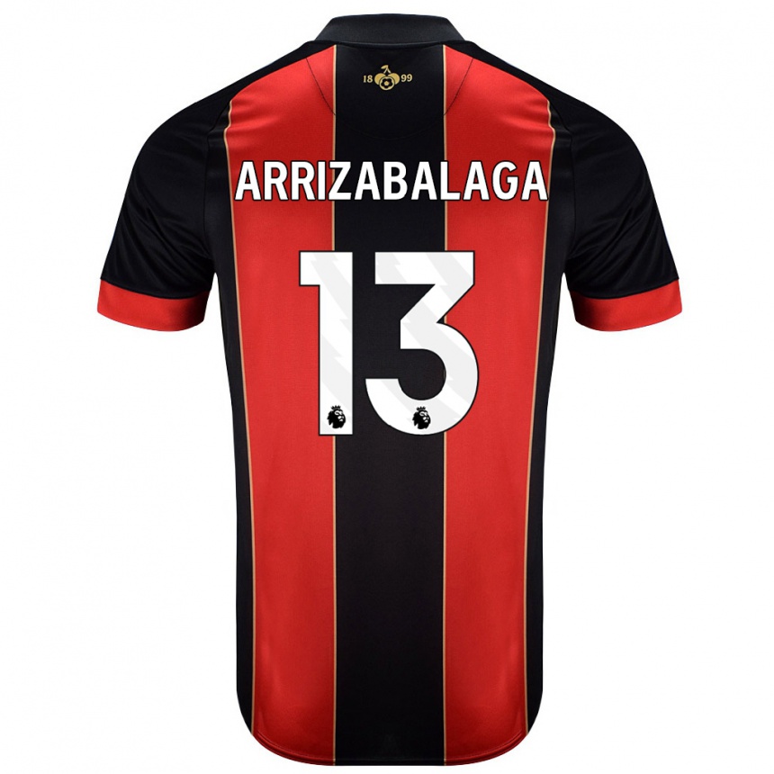 Niño Fútbol Camiseta Kepa Arrizabalaga #13 Rojo Negro 1ª Equipación 2024/25