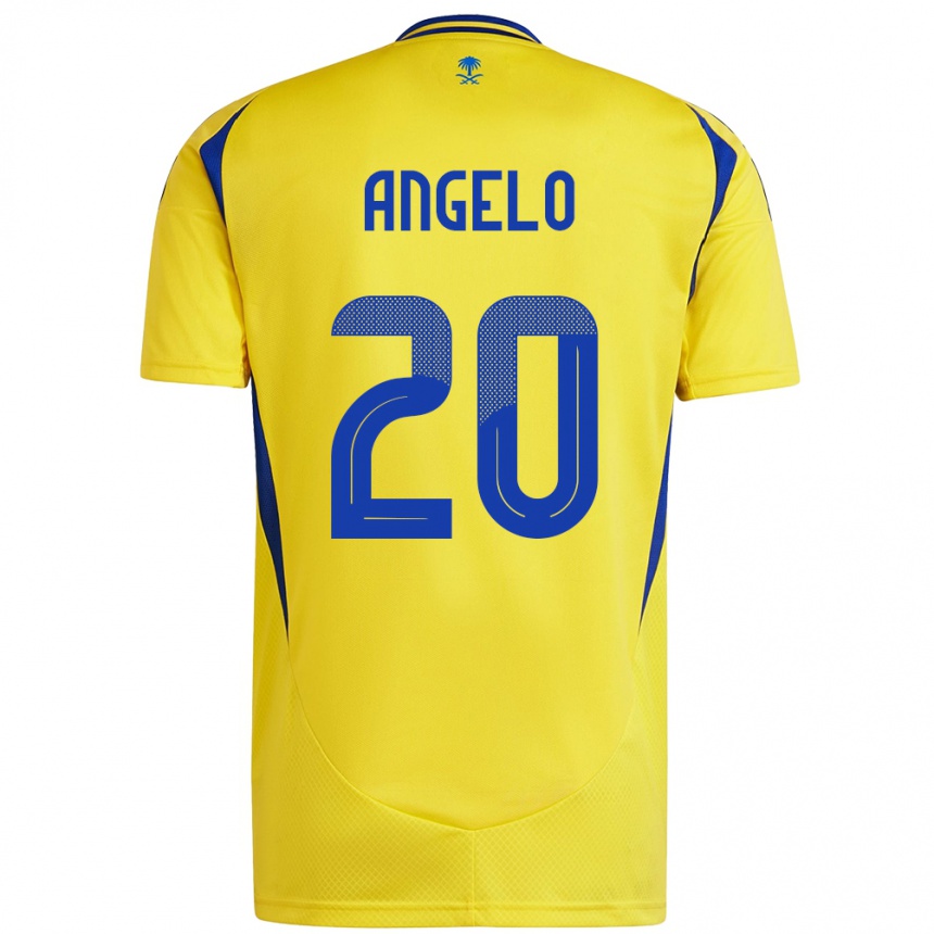 Niño Fútbol Camiseta Ângelo #20 Amarillo Azul 1ª Equipación 2024/25