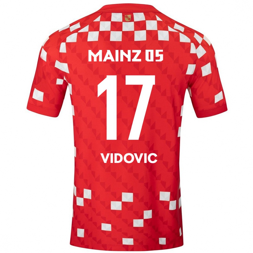 Niño Fútbol Camiseta Gabriel Vidovic #17 Blanco Rojo 1ª Equipación 2024/25