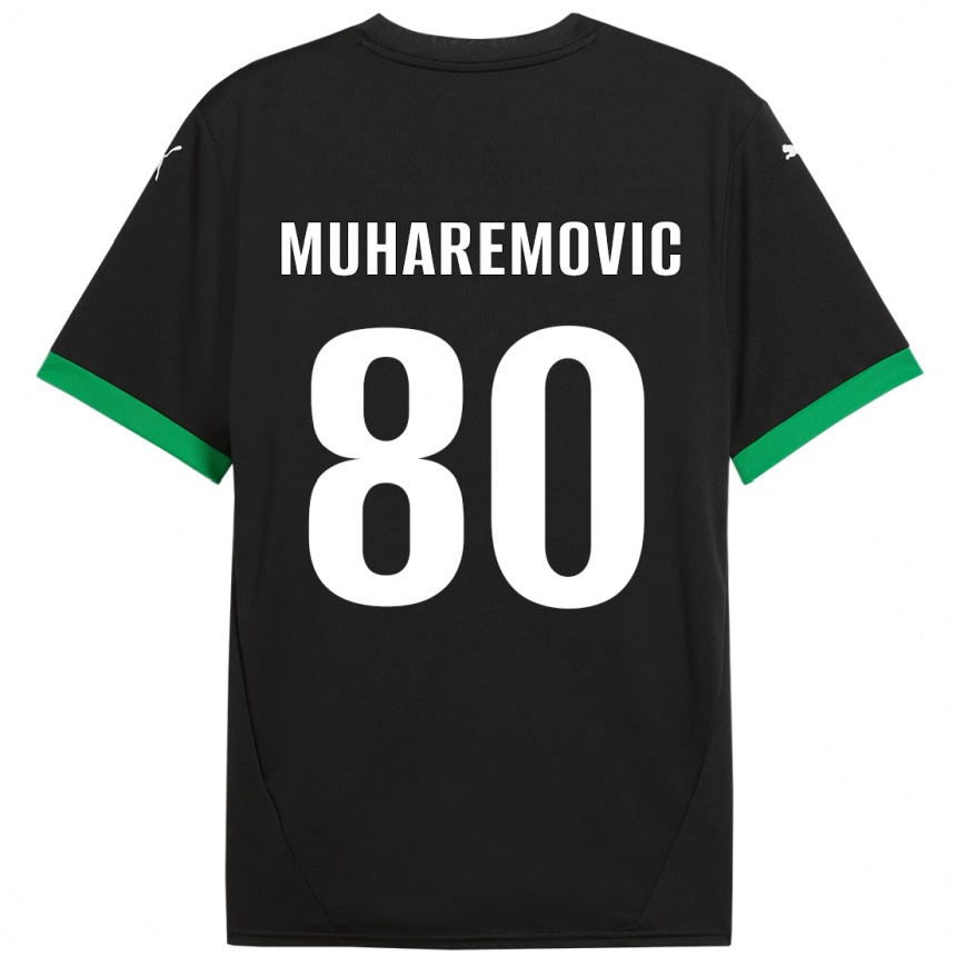 Niño Fútbol Camiseta Tarik Muharemovic #80 Negro Verde Oscuro 1ª Equipación 2024/25