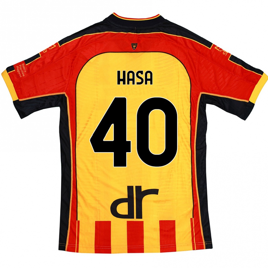 Niño Fútbol Camiseta Luis Hasa #40 Amarillo Rojo 1ª Equipación 2024/25