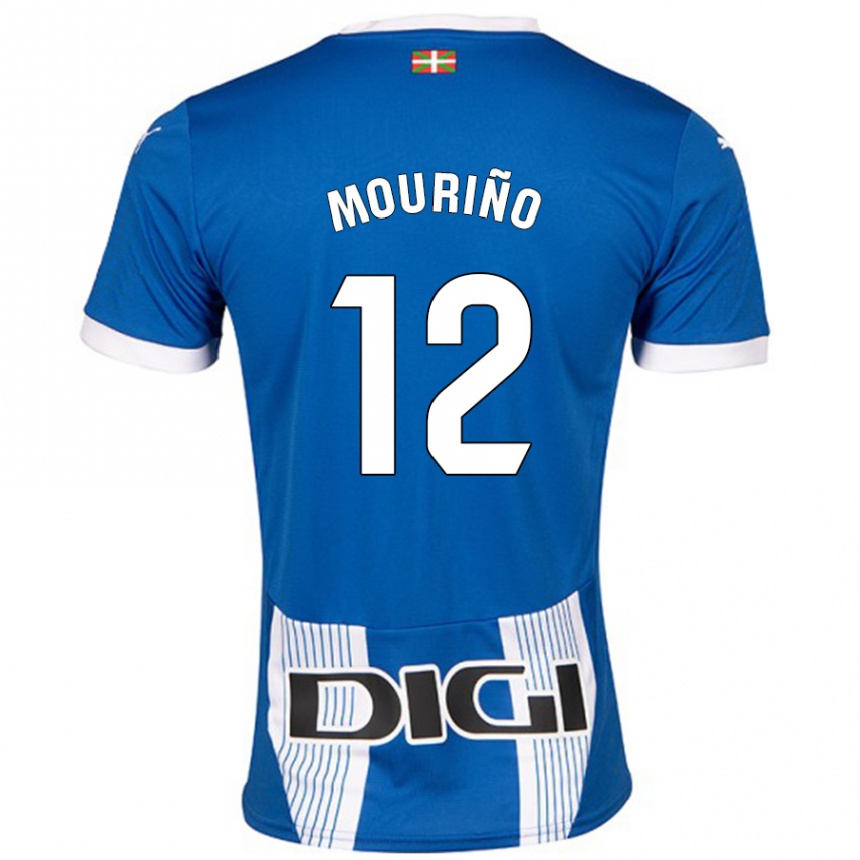 Niño Fútbol Camiseta Santiago Mouriño #12 Azul 1ª Equipación 2024/25