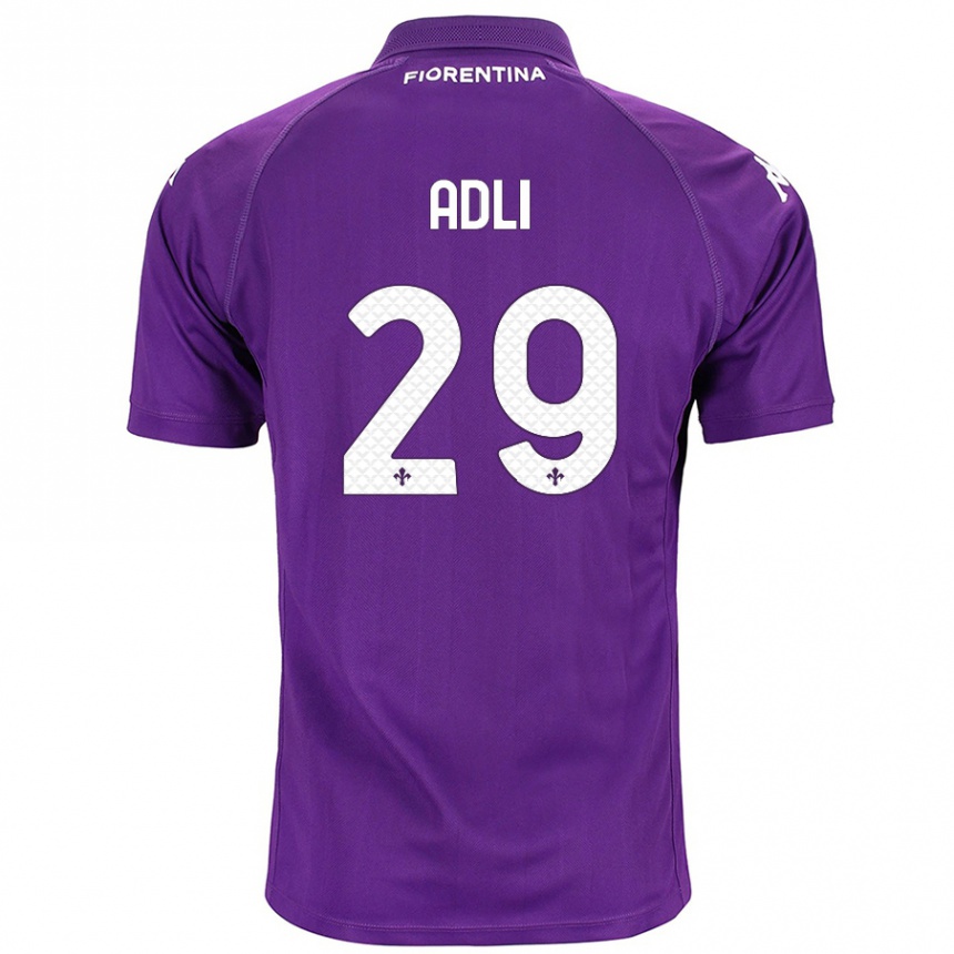 Niño Fútbol Camiseta Yacine Adli #29 Morado 1ª Equipación 2024/25