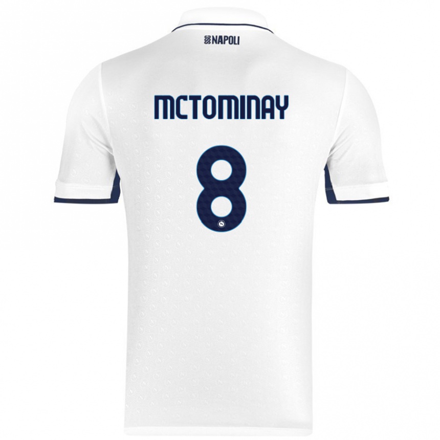 Niño Fútbol Camiseta Scott Mctominay #8 Blanco Azul Real 2ª Equipación 2024/25