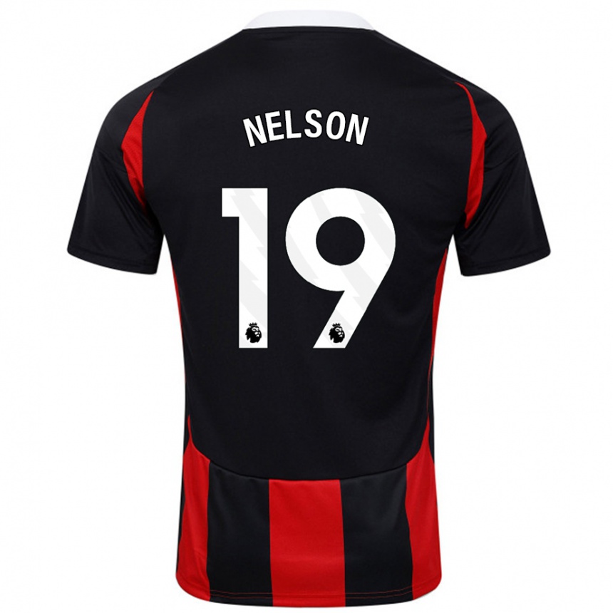 Niño Fútbol Camiseta Reiss Nelson #19 Negro Rojo 2ª Equipación 2024/25