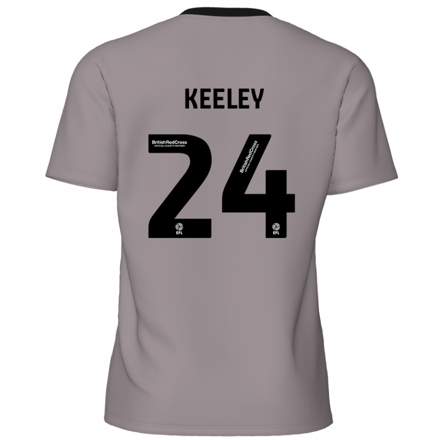 Niño Fútbol Camiseta Josh Keeley #24 Gris 2ª Equipación 2024/25