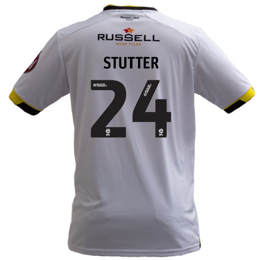 Niño Fútbol Camiseta Ronnie Stutter #24 Blanco 2ª Equipación 2024/25