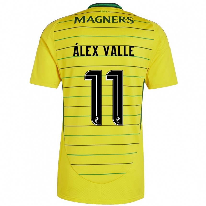 Niño Fútbol Camiseta Álex Valle #11 Amarillo 2ª Equipación 2024/25