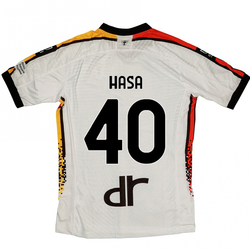 Niño Fútbol Camiseta Luis Hasa #40 Blanco Negro 2ª Equipación 2024/25