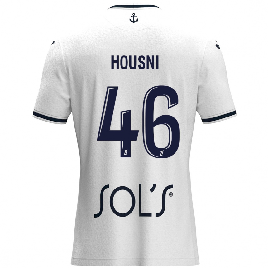 Niño Fútbol Camiseta Ilyes Housni #46 Blanco Azul Oscuro 2ª Equipación 2024/25