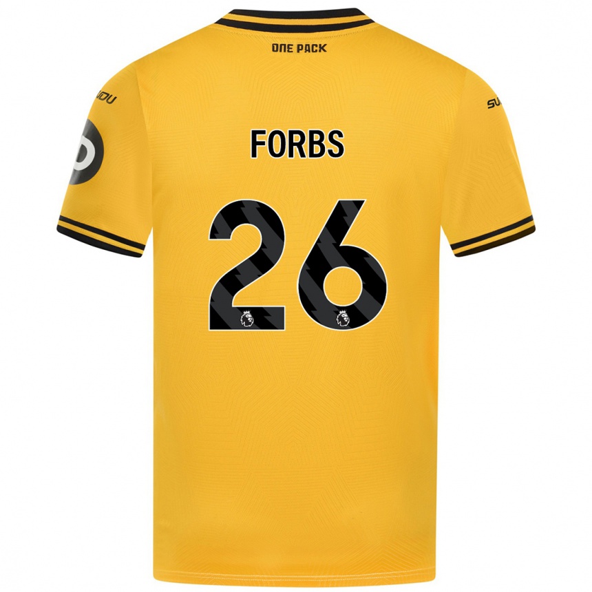 Niño Fútbol Camiseta Carlos Forbs #26 Amarillo 1ª Equipación 2024/25