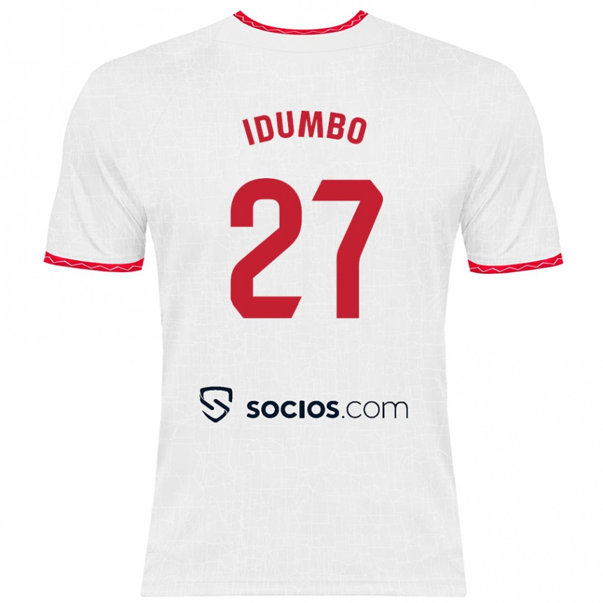 Niño Fútbol Camiseta Stanis Idumbo Muzambo #27 Blanco Rojo 1ª Equipación 2024/25