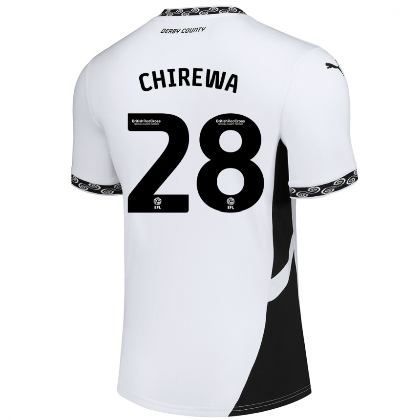 Niño Fútbol Camiseta Tawanda Chirewa #28 Blanco Negro 1ª Equipación 2024/25