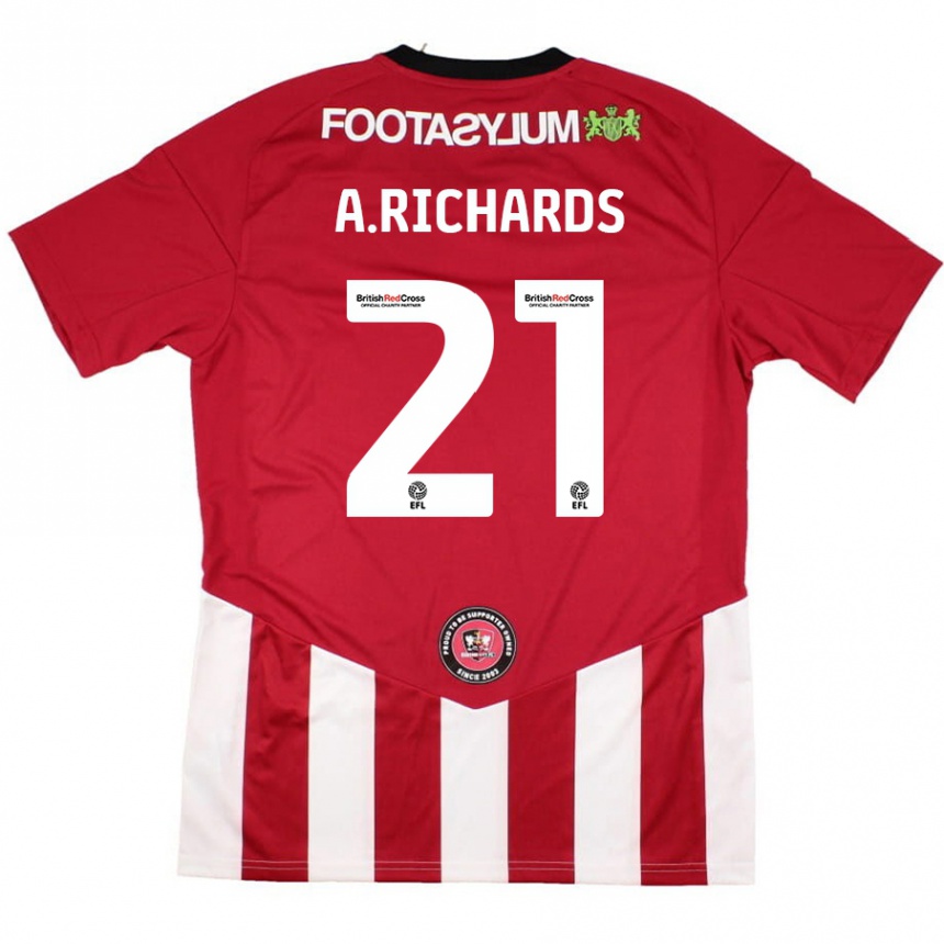 Niño Fútbol Camiseta Amani Richards #21 Rojo Blanco 1ª Equipación 2024/25