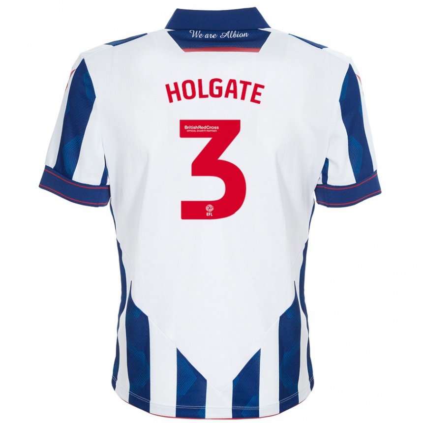 Niño Fútbol Camiseta Mason Holgate #3 Blanco Azul Oscuro 1ª Equipación 2024/25