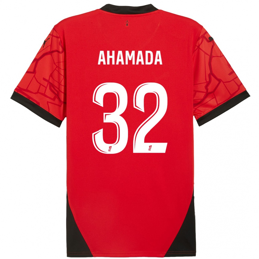 Niño Fútbol Camiseta Naouirou Ahamada #32 Rojo Negro 1ª Equipación 2024/25