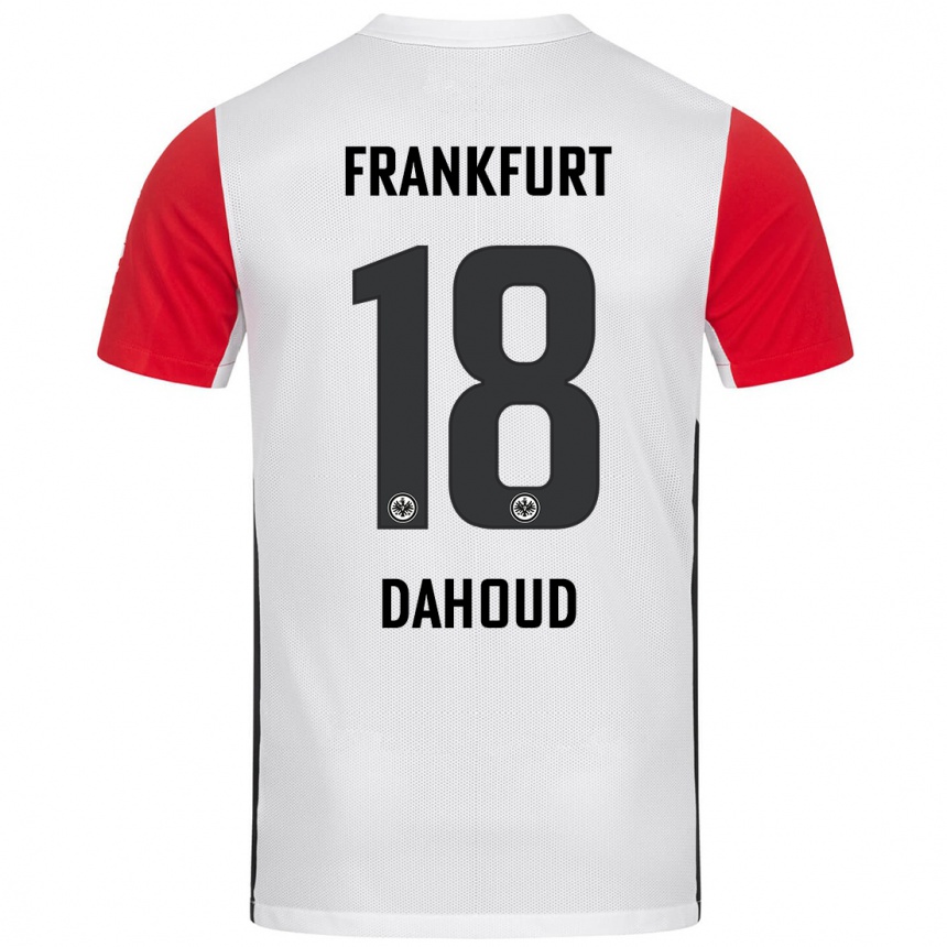 Niño Fútbol Camiseta Mahmoud Dahoud #18 Blanco Rojo 1ª Equipación 2024/25