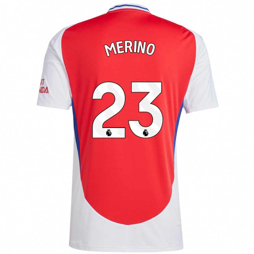 Niño Fútbol Camiseta Mikel Merino #23 Rojo Blanco 1ª Equipación 2024/25