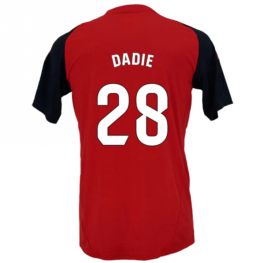 Niño Fútbol Camiseta Alberto Dadie #28 Rojo Negro 1ª Equipación 2024/25