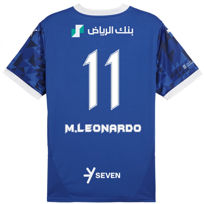 Niño Fútbol Camiseta Marcos Leonardo #11 Azul Oscuro Blanco 1ª Equipación 2024/25